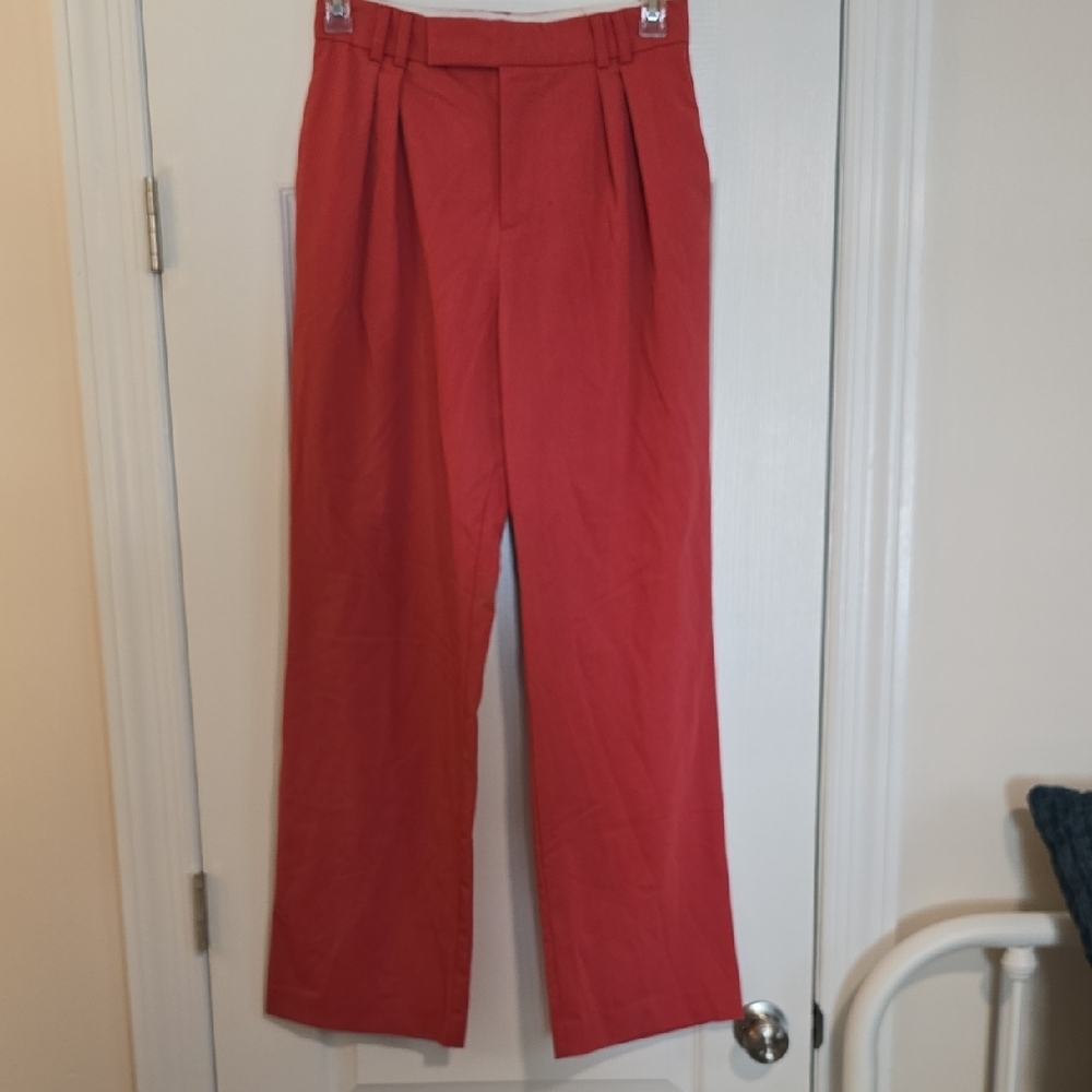 Zara Salmon Colored Pleated Trousers